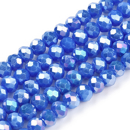 Electroplate Glass Beads Strands EGLA-A034-P10mm-B21-1