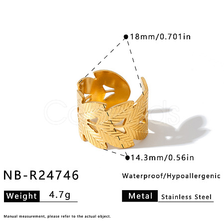 304 Stainless Steel Cuff Open Rings for Women WG51A71-09-1