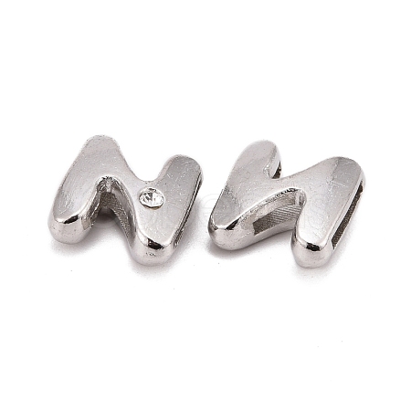Letter Slider Beads for Watch Band Bracelet Making ALRI-O012-N-NR-1