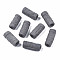 Handmade Porcelain European Beads, Large Hole Beads, Column, Gray, 11~12.5x23.5~28.5mm, Hole: 4mm