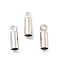 Rack Plating Brass Cord Ends, Cadmium Free & Lead Free, Column, Platinum, 0.8x0.25x0.12cm