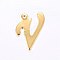 201 Stainless Steel Pendants, Letter, Golden, Letter.V, 14x11x1mm, Hole: 1mm