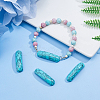 4Pcs Dyed Synthetic Turquoise Bridge Connector Charms TURQ-DC0001-05-5