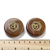 Natural Carnelian Flat Round with Chakra Sign Figurines Display Decorations DJEW-K025-01E-3