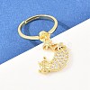 Adjustable Brass Micro Pave Cubic Zirconia Pendant Finger Rings for Women LS-RJEW-A090-01B-G-3