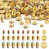 300Pcs 3 Styles Rondelle Brass Rhinestone Spacer Beads RB-TA0001-33G-1