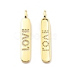Brass Micro Pave Clear Cubic Zirconia Pendants KK-G416-08G-2