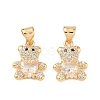 Brass Micro Pave Cubic Zirconia Charms KK-K351-69G-01-1