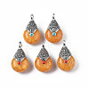 Tibetan Style Resin Pendants RESI-T022-16D-1