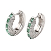 Brass Micro Pave Cubic Zirconia Hoop Earrings KK-CBA8324-22P-03-4