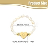 Natural Freshwater Pearl & 304 Stainless Steel Bead Finger Rings RJEW-FS00001-07-3