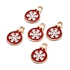 Christmas Alloy Enamel Pendants X-ENAM-D047-17G-03-1