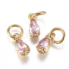 Brass Micro Pave Cubic Zirconia Charms ZIRC-F111-04G-04-1