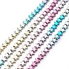 Rainbow Color Electroplate Non-magnetic Synthetic Hematite Beads Strands X-G-L489-I01-1