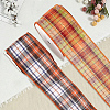 2 Rolls 2 Colors Tartan Pattern Polyester Ribbon OCOR-GF0005-36-7