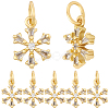 10Pcs Rack Plating Brass Micro Pave Clear Cubic Zirconia Pendants KK-BBC0021-55-1