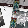 10 Yards Ethnic Style Floral Polyester Embroidery Ribbon PW-WG79888-05-1