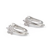 Brass Flower Hoop Earring Findings ZIRC-L097-054P-2