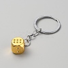 Zinc Alloy Dice Keychains AJEW-WH0504-77G-2