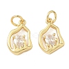 Brass Micro Pave Cubic Zirconia Pendants KK-Z120-12G-1