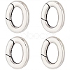 4Pcs 925 Thailand Sterling Silver Spring Gate Rings STER-SC0001-34-1