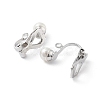 304 Stainless Steel Clip-on Earring Findings with Imitation Pearl Plastic Beaded LS-STAS-H216-03A-P-2