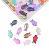 50Pcs 5 Colors Transparent Spray Painted Glass Beads GLAA-FP0001-41-4
