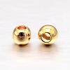 Real Gold Plated Brass Round Spacer Beads KK-L147-197-2.5mm-NR-2