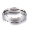 Non-Tarnish 304 Stainless Steel Flat Plain Band Rings STAS-I160-B-P-2