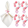 Heart Wood Beaded Napkin Rings AJEW-SC00039-1