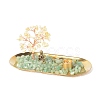 Natural Yellow Quartz Money Tree Buddha Sculpture Set Incense Burner & Natural Green Aventurine on Trays for Wealth DJEW-G027-19RG-07-1