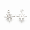 Brass Cubic Zirconia Charms ZIRC-Q002-143P-2