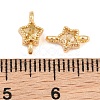 Brass Pave Yellow Cubic Zirconia Connector Charms KK-CBA2DE6-04G-11-3