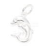 925 Sterling Silver Double Dolphins Charms STER-S009-09S-1