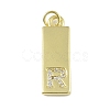 Brass Micro Pave Clear Cubic Zirconia Pendants KK-P266-06G-R-1