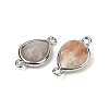 Natural Mixed Gemstone Faceted Connector Charms G-L514-048G-3