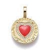 Valentine's Day Brass Micro Pave Cubic Zirconia Pendants ZIRC-M108-19-G-2