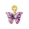 Butterfly Alloy Enamel European Dangle Charms PALLOY-JF01972-2
