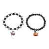 2Pcs Halloween Alloy Enamel Charm Bracelets BJEW-JB12011-2