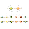 Daisy Brass Enamel Link Chains CHC-G018-01KCG-2