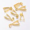 Brass Ice Pick Pinch Bails X-KK-D318-G-NR-2