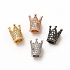 Rack Plating Brass Micro Pave Cubic Zirconia Beads ZIRC-C043-01-1