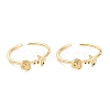 Adjustable Brass Cuff Rings RJEW-F113-02G-1