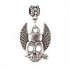 Skull Tibetan Style Alloy European Dangle Charms PALLOY-I116-35AS-1