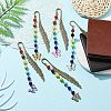 Butterfly Alloy Enamel Pendant Bookmark with Chakra Gemstone Bead AJEW-JK00253-2