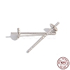 Rhodium Plated 925 Sterling Silver Stud Earring Findings STER-Z005-02P-1