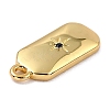Brass Micro Pave Cubic Zirconia Charms ZIRC-I054-12G-05-2