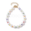 Glass & Acrylic Round Beaded Bracelets BJEW-JB10076-1