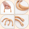 2Pcs Wooden U-shaped Bag Handles FIND-WR0008-22-3