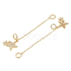 Double Starfish Brass Micro Pave Clear Cubic Zirconia Safety Chains KK-H257-06G-2